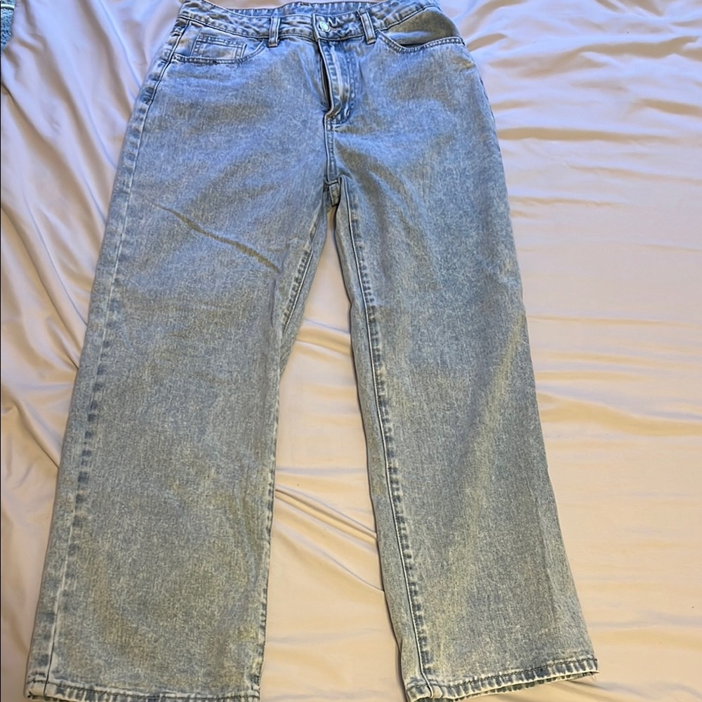 SHEIN Light Blue Ankle & Cropped Jeans